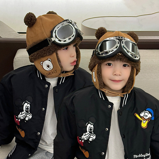 儿童雷锋棉帽子飞行员中大男孩痞帅气滑雪冬季护耳东北防寒哈尔滨