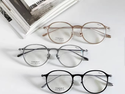 卡琳同款超轻5克纯钛小框眼镜近视女度数圆框眼镜框送防蓝光镜片