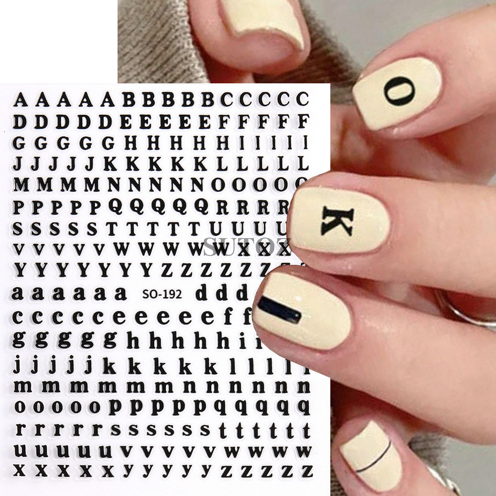 日式美甲贴纸字母美甲贴花指甲贴纸ins美甲英文字母贴纸DIY装饰