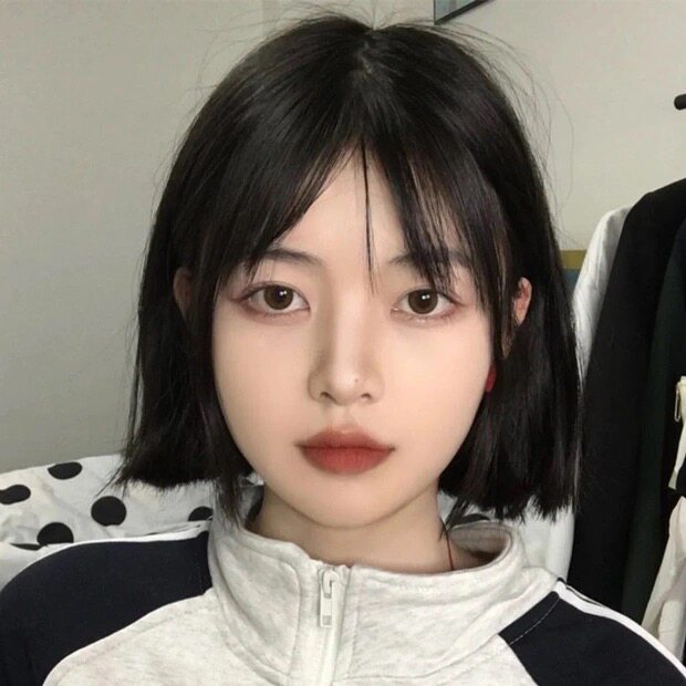 假发女短发波波头空气刘海修圆脸网红可爱短直发自然少女全头套式