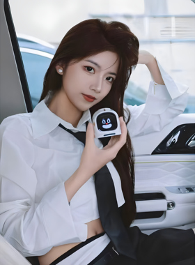 MANGOGO车载电子摆件电子宠物潮玩智能表情机器人伴侣汽车装饰