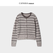 开衫 CATHAYA 凯喜雅圆领条纹长袖 BBK2FEJN011