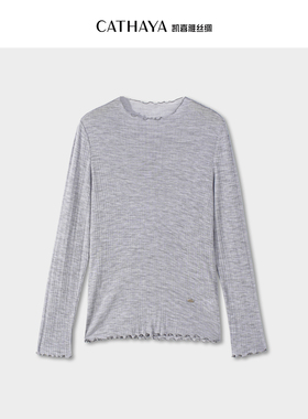 CATHAYA/凯喜雅卷边长袖针织衫REK2FEJN015