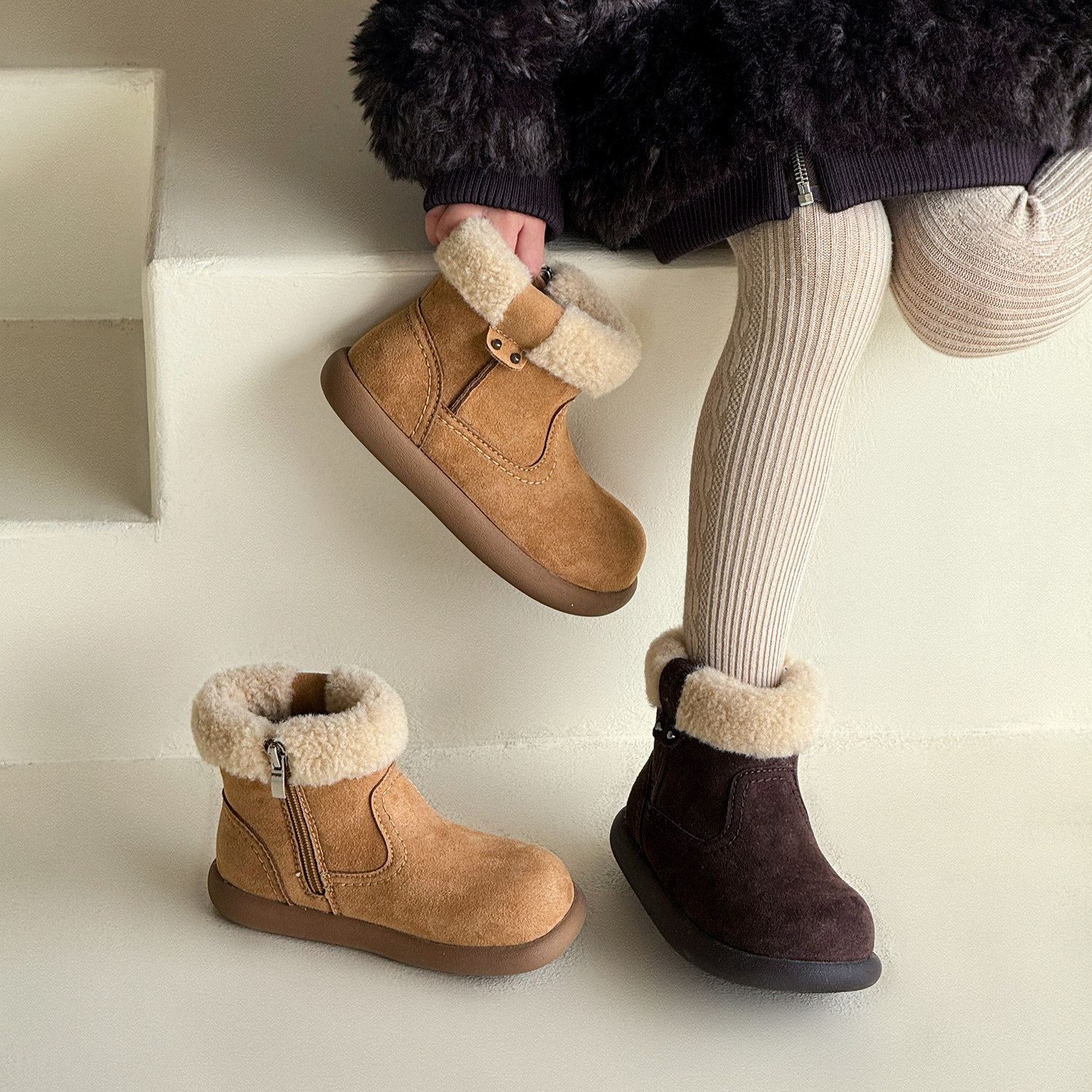 真皮加绒儿童二棉靴女童靴子2025冬季新款宝宝冬鞋男童二棉鞋轻便,童鞋/婴儿鞋/亲子鞋,雪地靴,淘宝优惠券,粉丝福利购,淘宝优惠卷