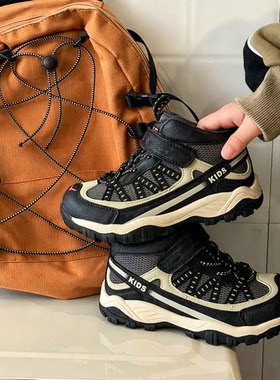 2026秋韩版时尚童鞋儿童运动鞋男童鞋子户外登山鞋加绒女童休闲鞋