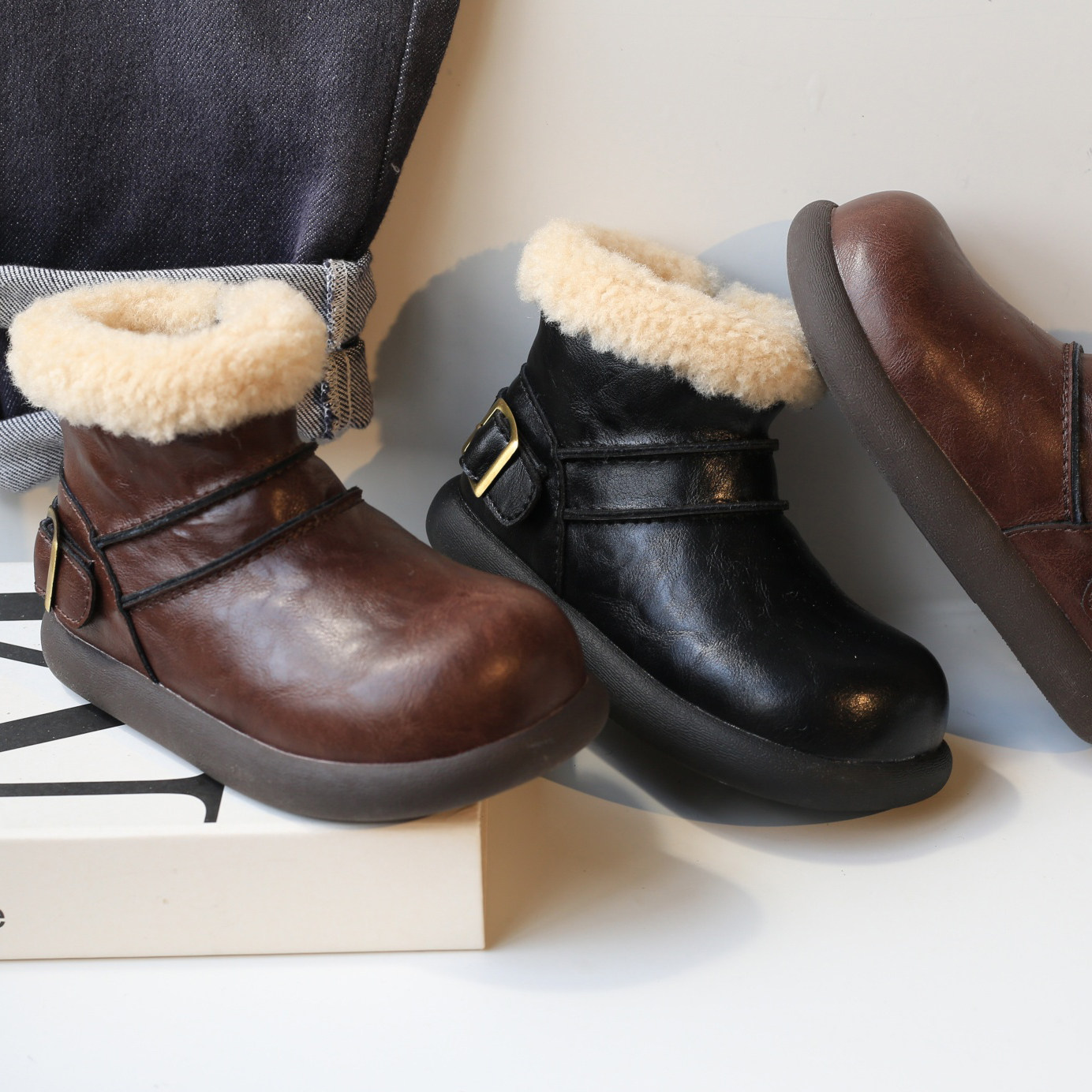 儿童雪地靴加绒加厚女童大棉鞋复古靴子2025新款宝宝冬鞋男童棉靴,童鞋/婴儿鞋/亲子鞋,雪地靴,淘宝优惠券,粉丝福利购,淘宝优惠卷