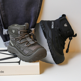 韩版儿童雪地靴加绒加厚女童靴子运动防风冬鞋男童大棉鞋防水防滑