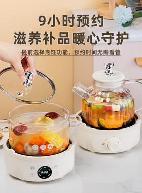养生壶全自动加厚纯玻璃家用小型mini办公室双锅煮茶器煎壶