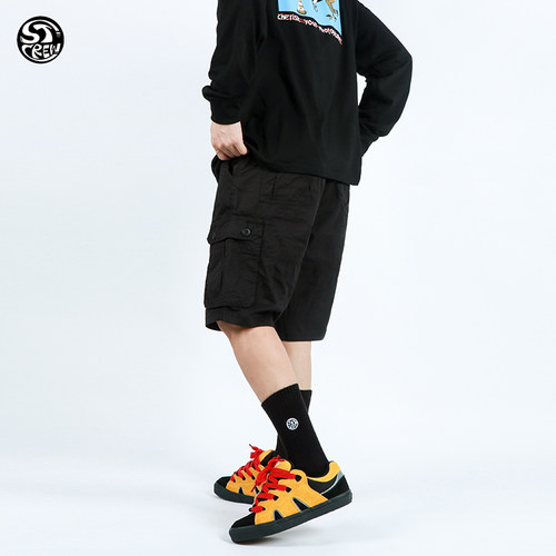 STC男女百搭美式宽松多口袋工装透气薄款夏季户外潮滑板五分短裤