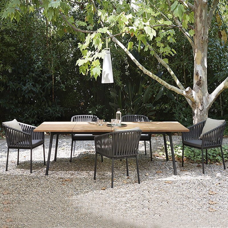 户外桌椅室外庭院休闲藤编防水防晒露天商用餐饮酒店外摆桌子椅子