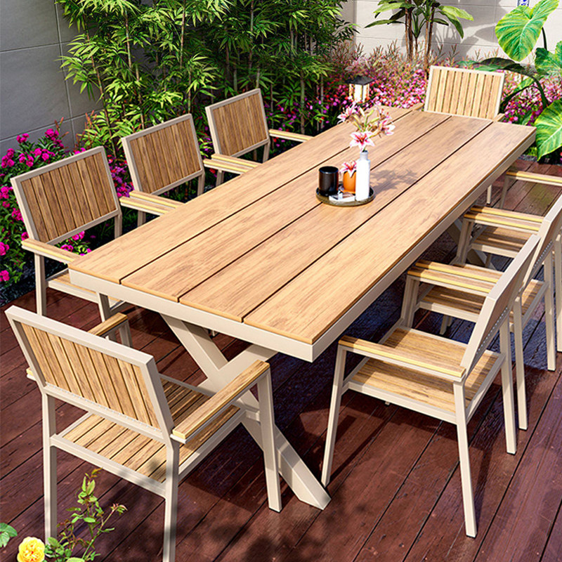 户外塑木桌椅庭院防腐木质防水防晒露天阳台室外休闲花园桌椅组合