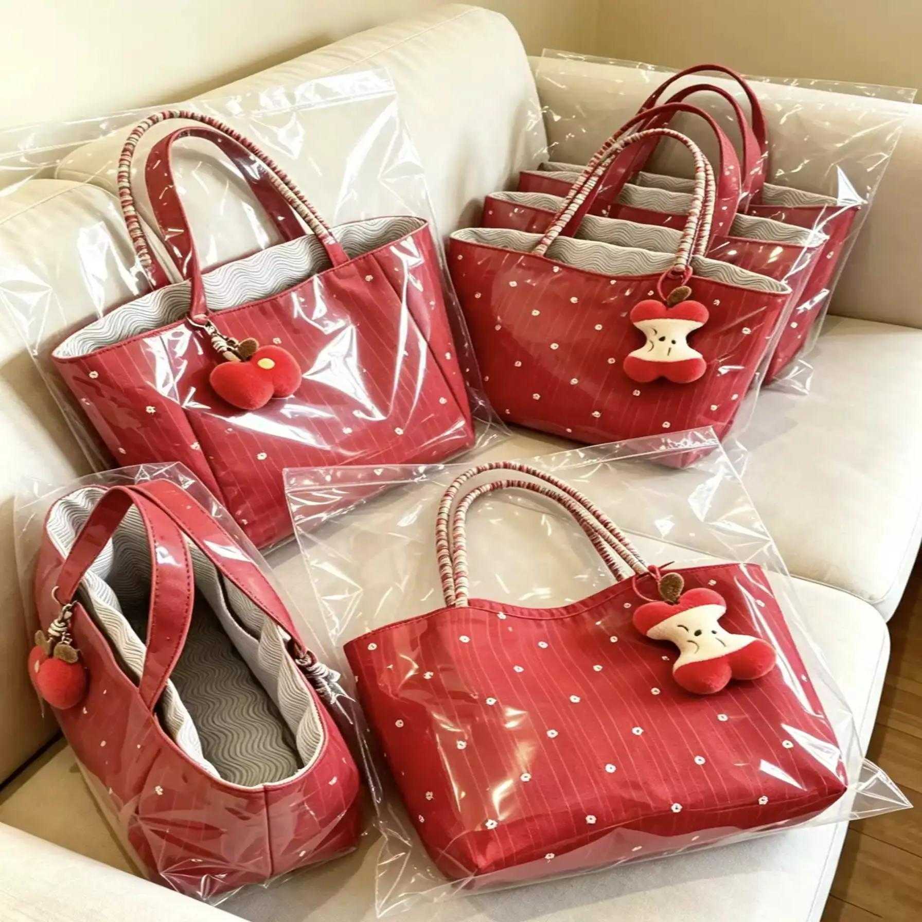 结婚伴手礼手提袋喜糖袋红色苹果