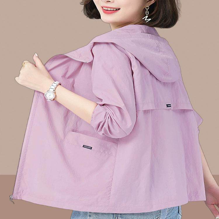 中老年妈妈休闲防晒衣女士2025夏装新款大码宽松防晒服轻薄短外套