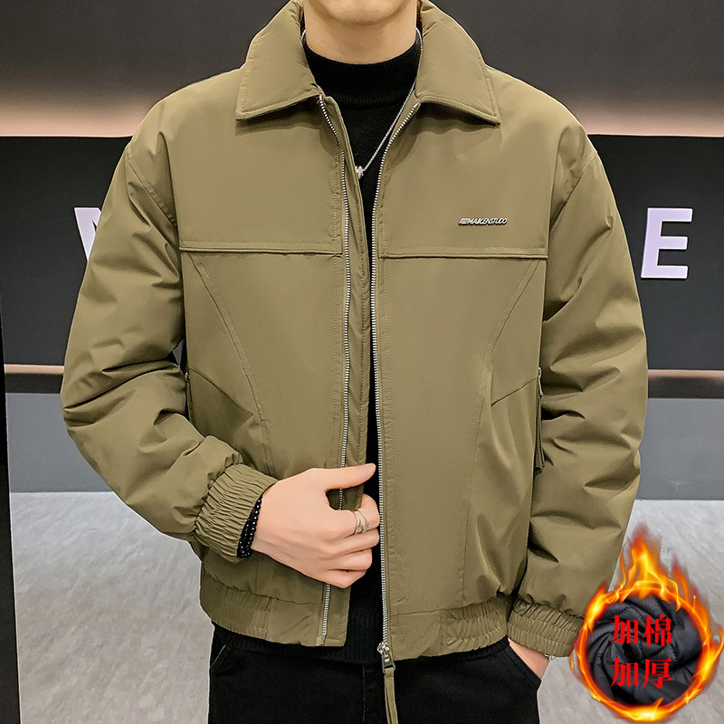 冬季新款棉衣男士翻领宽松休闲保暖加厚高级感轻奢防寒棉服外套潮