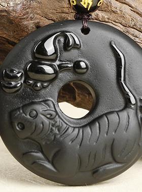 2023年生肖虎红火纳福老虎吊坠项链饰品虎形虎型吉祥物光华合安