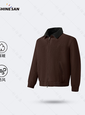 绒暖挺括】秋冬翻领男士夹克加绒保暖防风抗寒耐磨男士外套68028