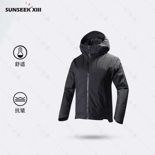 保暖舒适】户外防寒防风时尚连帽硬壳羽绒服透气运动外套715
