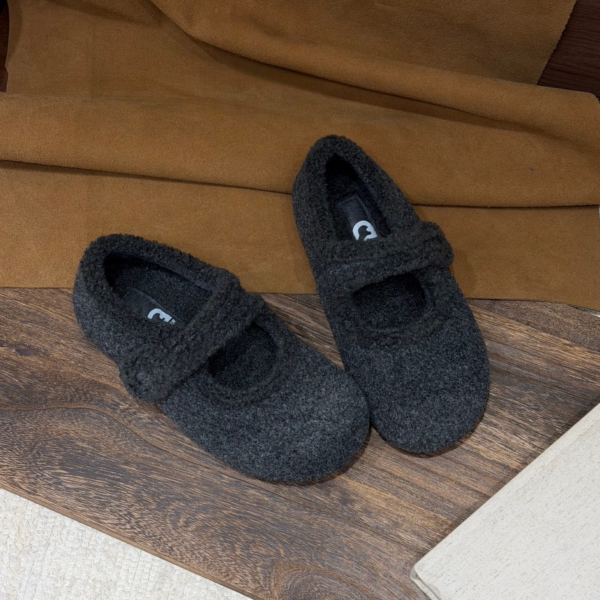 格雷灰内增高加绒勃肯玛丽珍单鞋