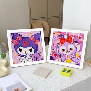 新款玩具钻石贴画儿童手工diy小学生制作6女孩砖石贴点画相框礼物