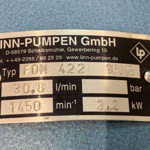 Linn Pumpen齿轮泵F 1-06 、F 15 FOM 323 B-NM 32/12D