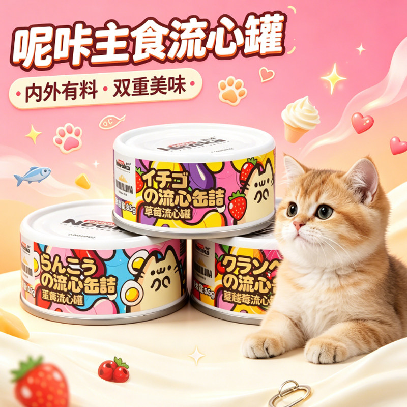 呢咔主食流心罐蔓越莓猫零食罐头图片