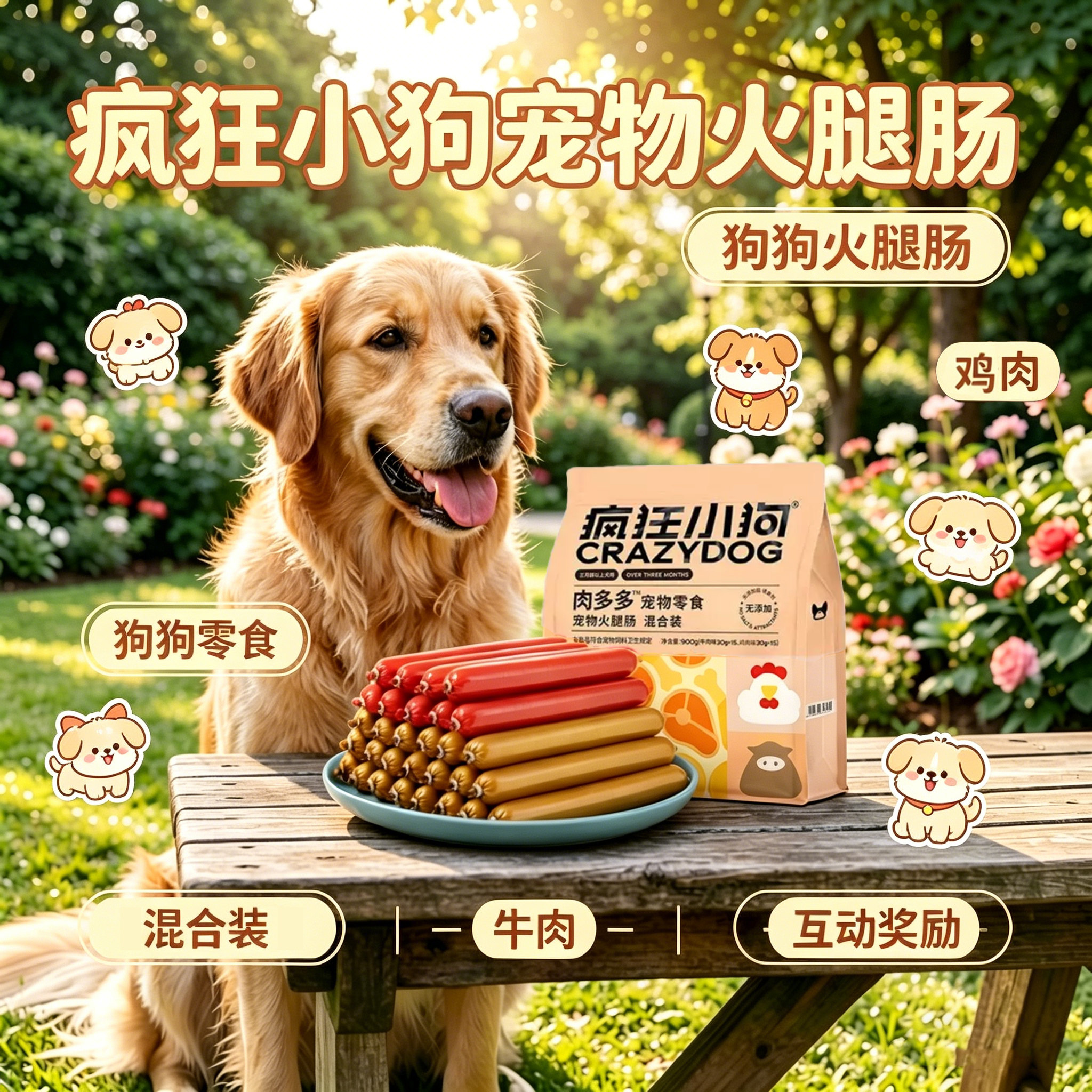疯狂小狗肉多多火腿肠成幼犬通用图片