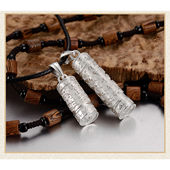 纯银楞严咒吊坠挂件护身符饰品项链六字真言平安生日礼品小礼物