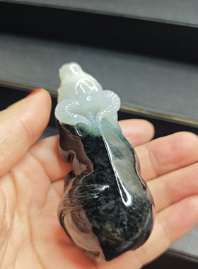 特惠南阳独玉黑白青花玄牛牛手把件玩件全新玉质细腻雕工精致礼物
