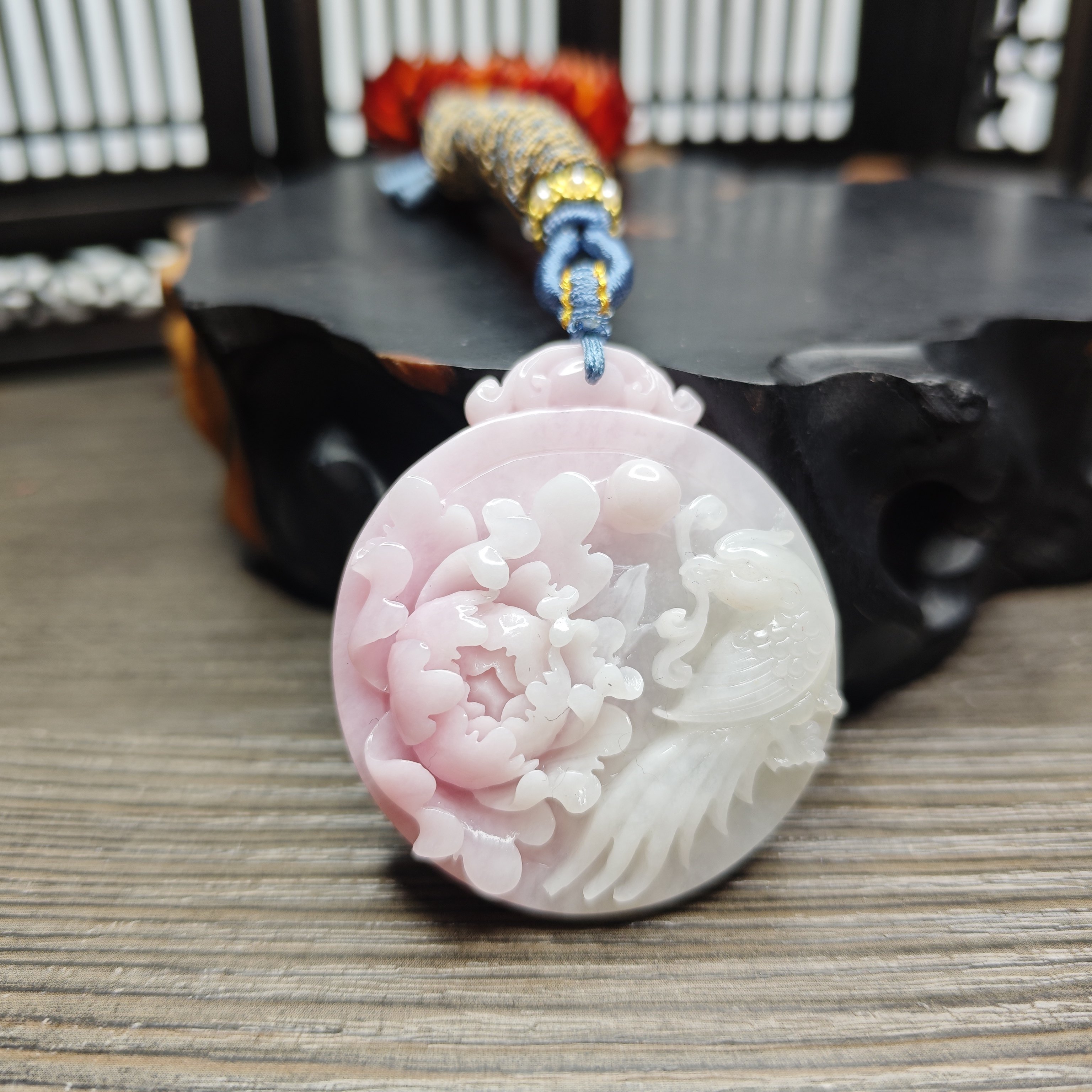 特惠天然南阳独玉冰润芙蓉粉玉花开富贵玉石女士礼物吊坠挂件