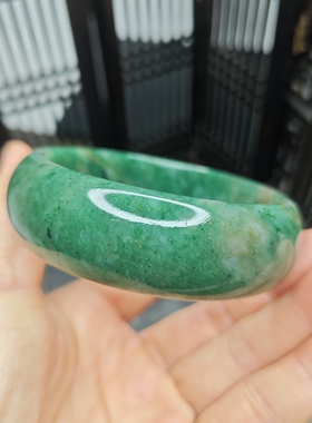 珍藏老坑天然南阳独山玉罕见宽版轮胎玉石手镯女礼物内径60重83g