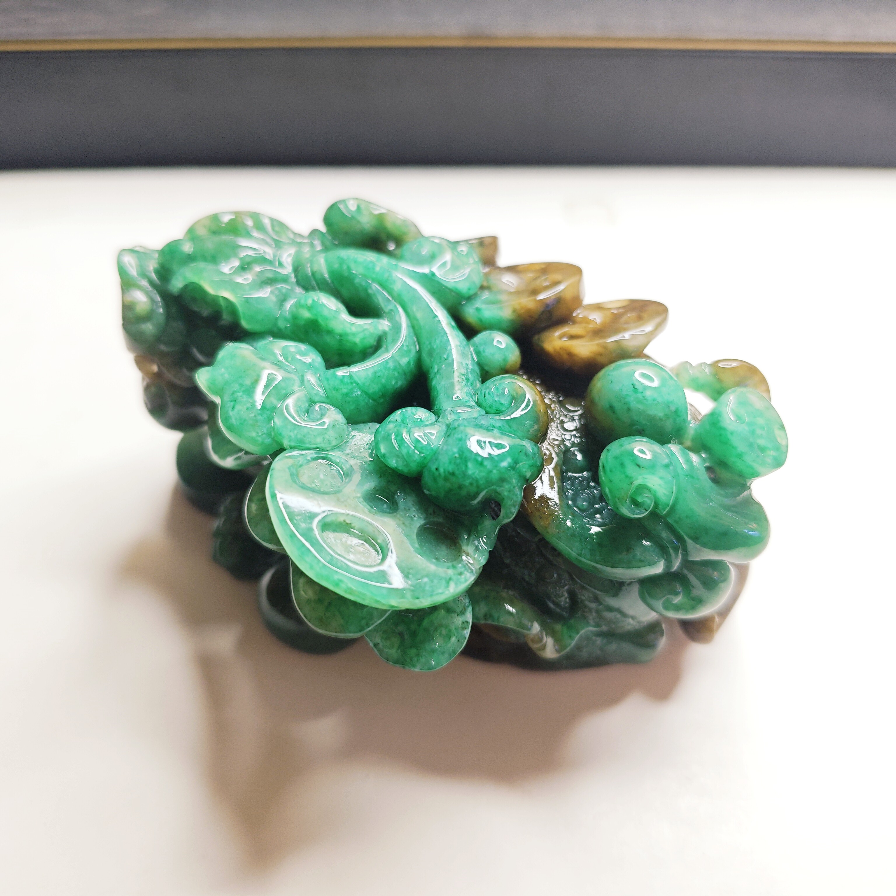 特惠天然南阳独玉满绿天蓝精雕貔貅手把件玉石玉器手把件送礼佳品