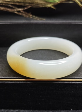 正品藏老坑料新疆和田玉手镯一口糖白玉玉石手镯真玉送女55来礼物