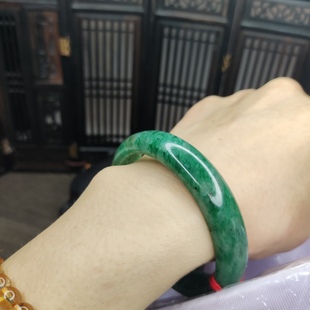 平价南阳独山玉冰润满天蓝满绿扁条圈口58手镯贤xy18