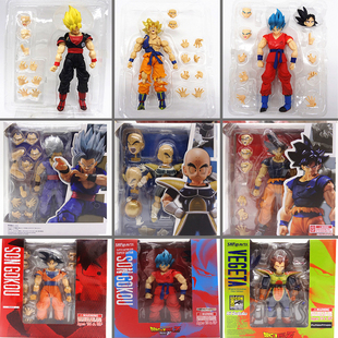 SHF可动复活悟空自在意 超级赛亚人特兰克斯比达 克林 孙悟饭手办