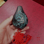 黑陶陶笛6孔乐器儿童学生初学入门小乐器摆件中国结小挂件 包邮