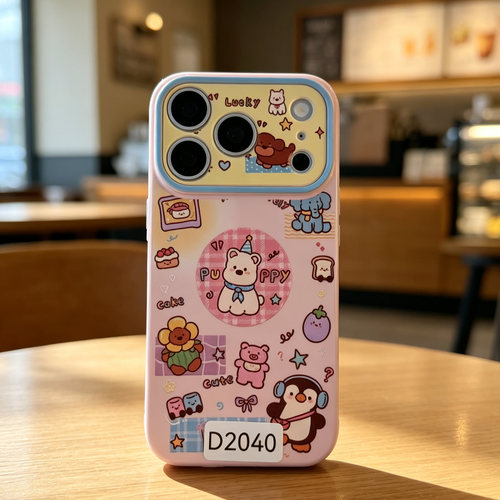 D2040 粉色西高地小狗 精孔亮面爱心边软硅胶17promax苹果17pro新款iphone16pro保护套15创意防摔全包