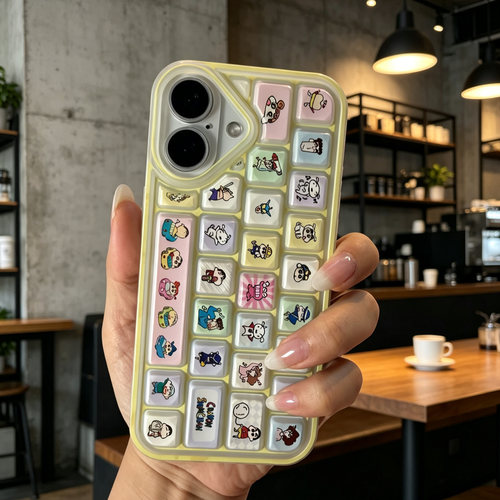 D339 蜡笔小新 大孔键盘壳软硅胶17promax苹果17pro新款iphone16pro保护套15创意防摔全包手机壳14 13 12