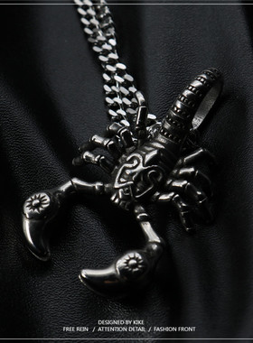 朋克风钛钢原创男士不掉色吊坠