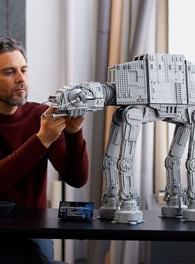 拼装成人男孩子积木星球大战步行机-大型高难度装甲AT75313全10岁