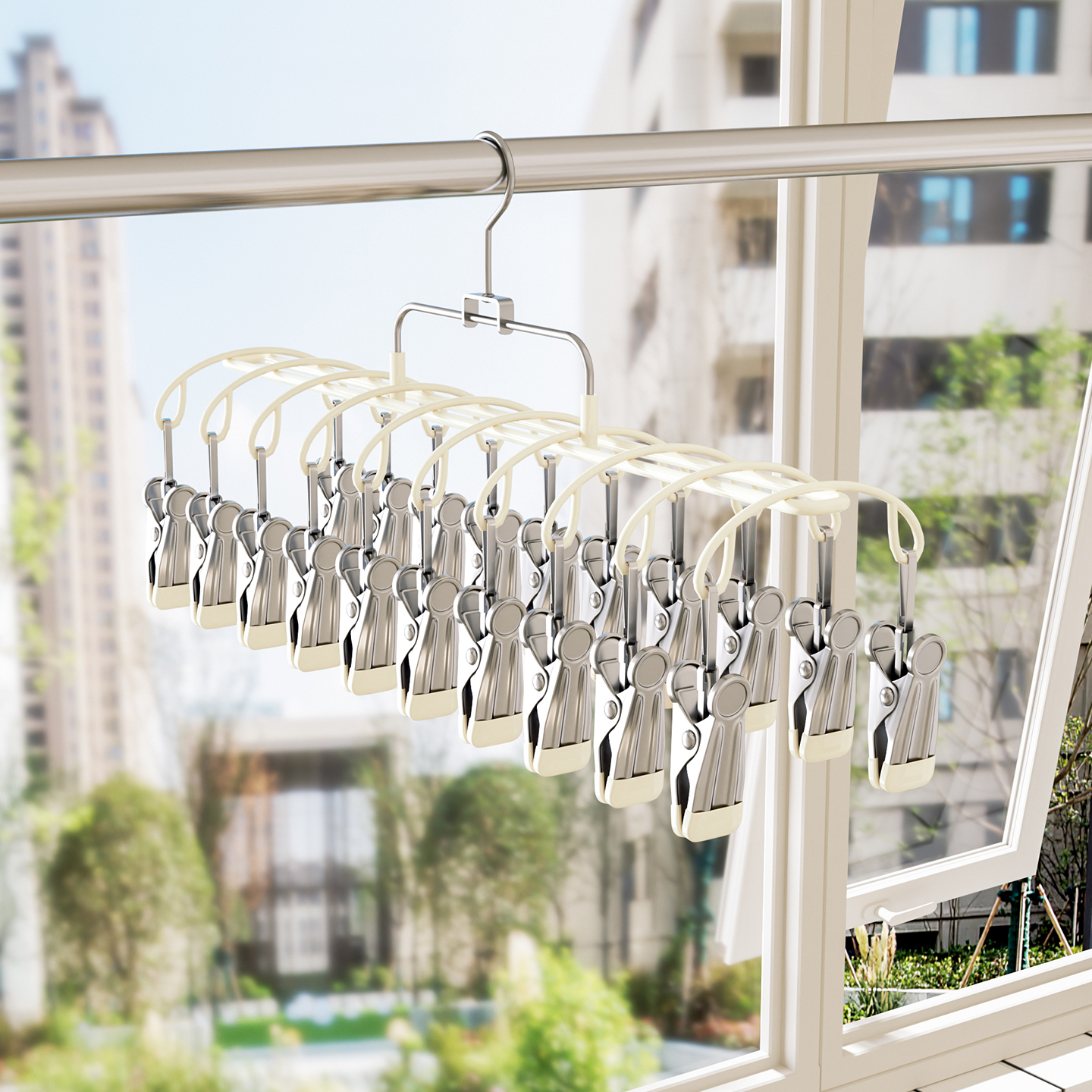 多夹子袜子晾晒架家用阳台晒内衣裤神器防风不锈钢衣架婴幼儿袜夹