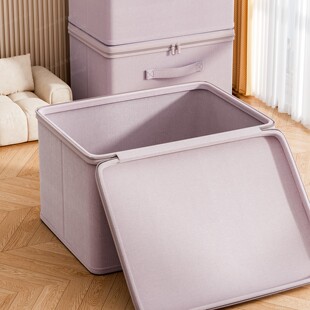 云柔棉衣服收纳箱家用衣柜大容量超大装衣物专用带盖整理盒储物筐