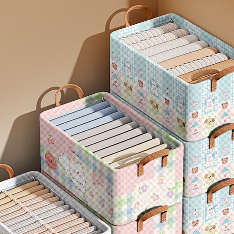 衣服抽屉式可折叠收纳筐