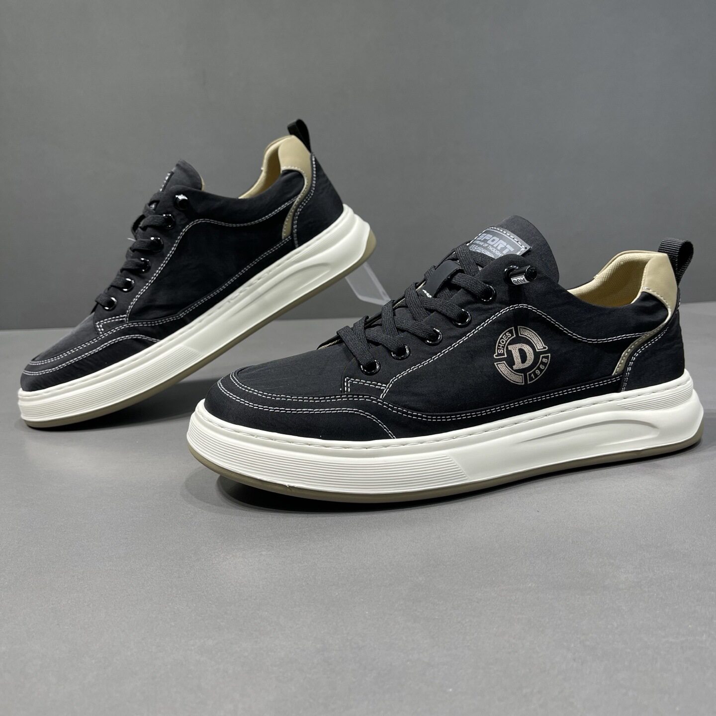 2026春款潮流百搭男士板鞋子潮男生针织布鞋低帮韩版运动休闲男鞋