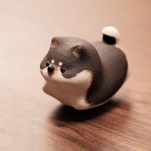 招财小黑柴女生小礼物正版原创自明手作白柴小飞柴犬周边手办摆件