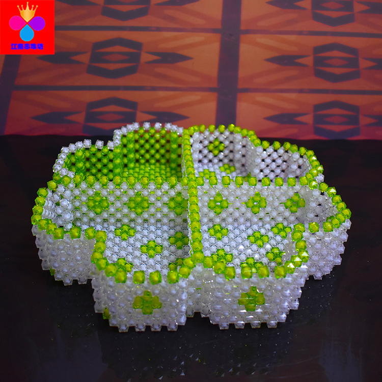 dir手工串珠四叶草爱心果盘材料包散珠子收纳盒水果糖果零食饰品