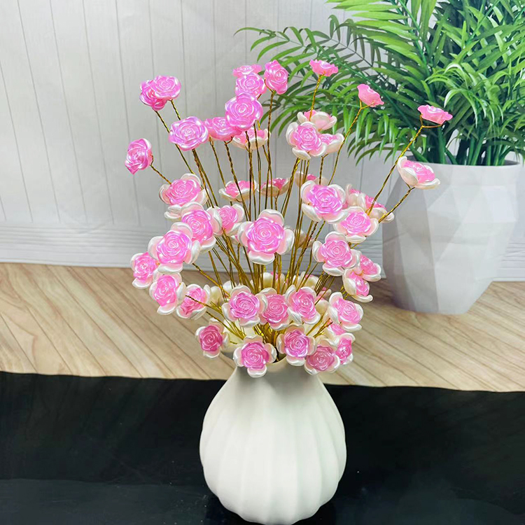 玫瑰花手工串珠送教程