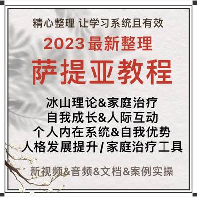 萨提亚冰山理论课程视频培训教程家庭治疗自我成长心理教学合集