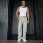 复古直筒阔腿显瘦显高休闲百搭牛仔长裤 JZD 美式 春装 自带腰带