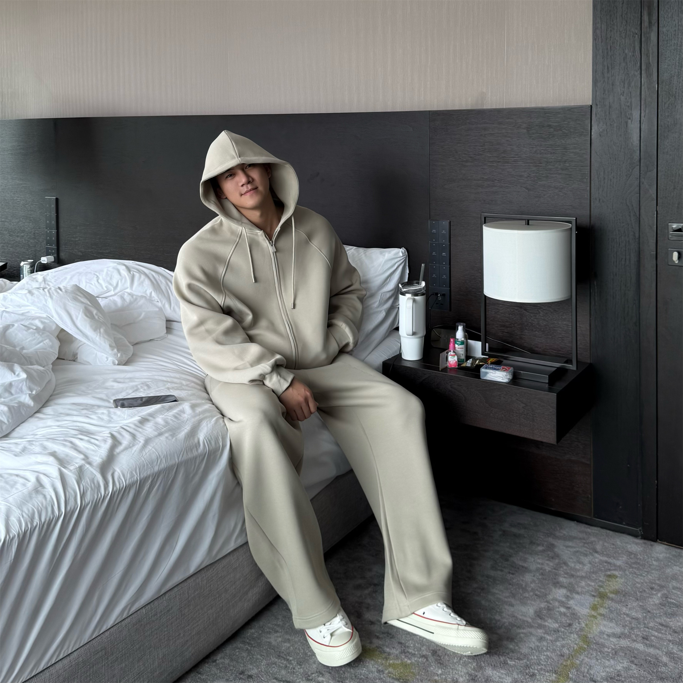JZD美式高街运动卫衣卫裤套装男