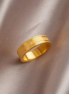 抖音直播同款我爱你一生一世钛钢金色戒指5201314浪漫数字指环女